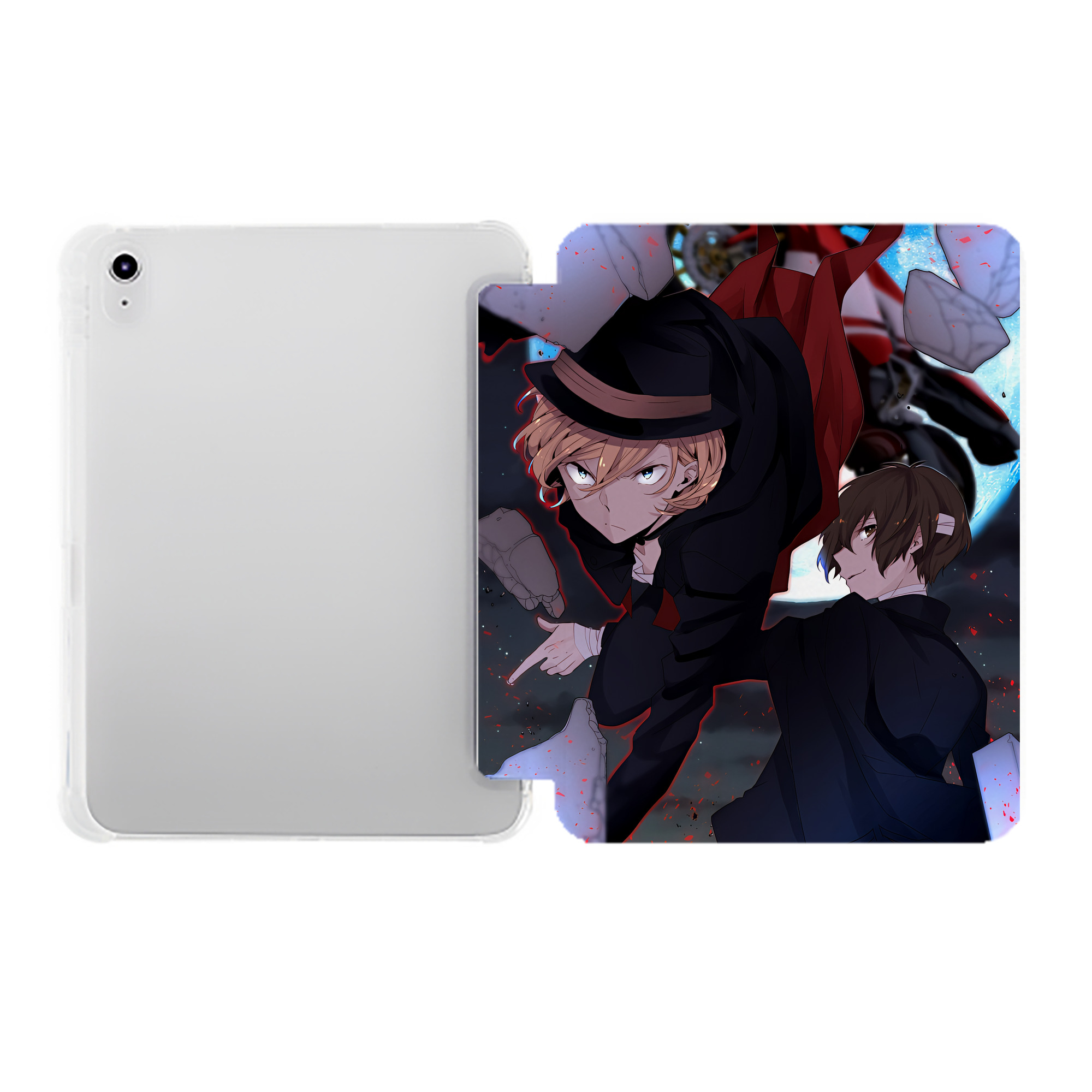 （画像用） 文豪ストレイドッグス Bungo Stray Dogs IPad ケース ペン収納付き 三つ折りスタンド PUレザー×シリコン 対応機種9.5/10.5/10.9インチ